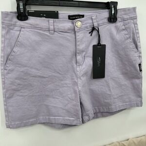 Silver Jeans Chino Shorts Womens 14 Purple Classic Fit  Mid Rise Stretch‎